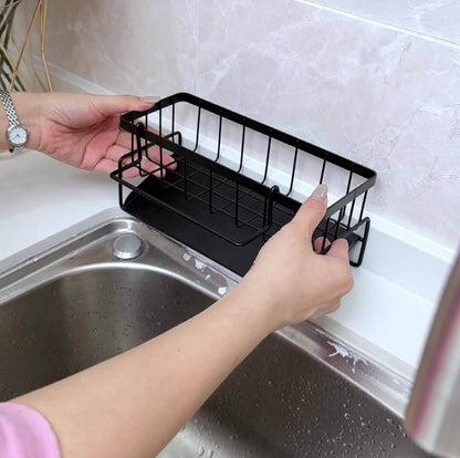 Kitchen Sink Draining Rack & Sponge Holder – Rust-Resistant Storage Organizer