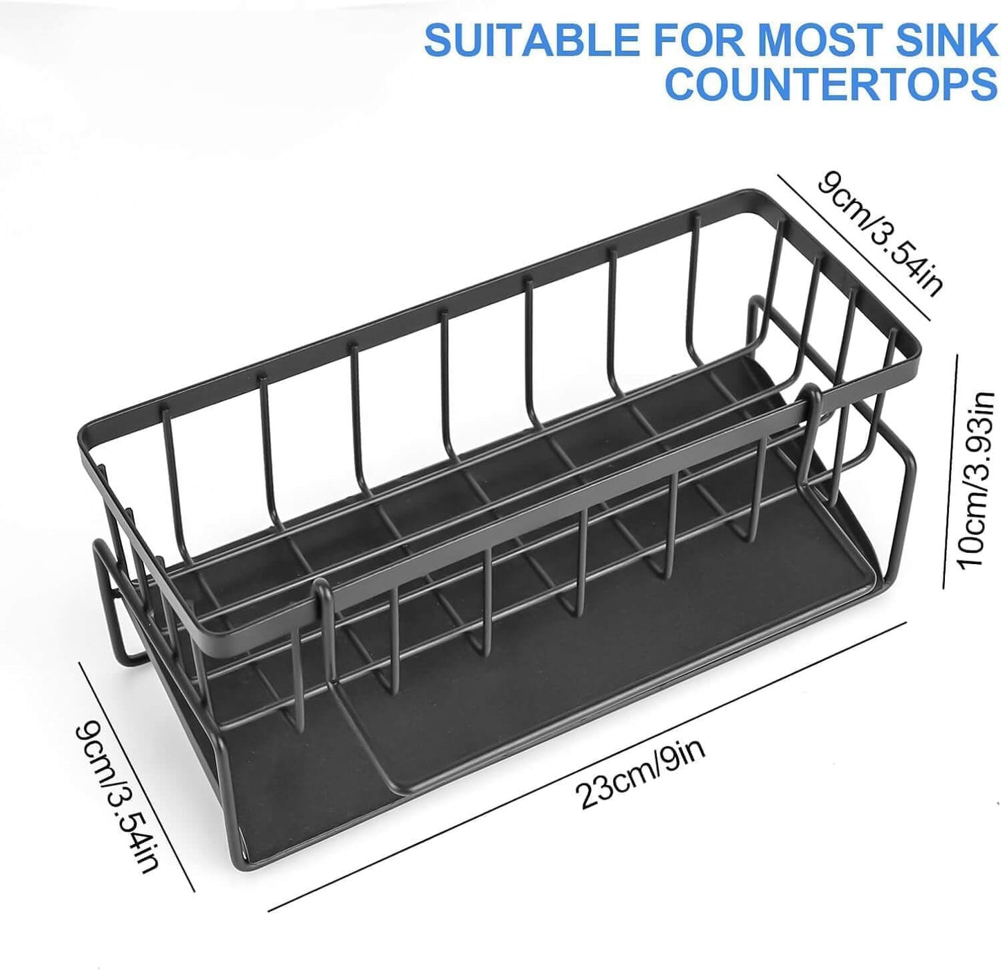 Kitchen Sink Draining Rack & Sponge Holder – Rust-Resistant Storage Organizer