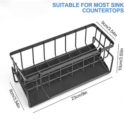 Kitchen Sink Draining Rack & Sponge Holder – Rust-Resistant Storage Organizer
