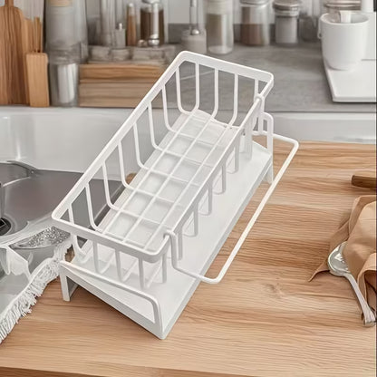 Kitchen Sink Draining Rack & Sponge Holder – Rust-Resistant Storage Organizer