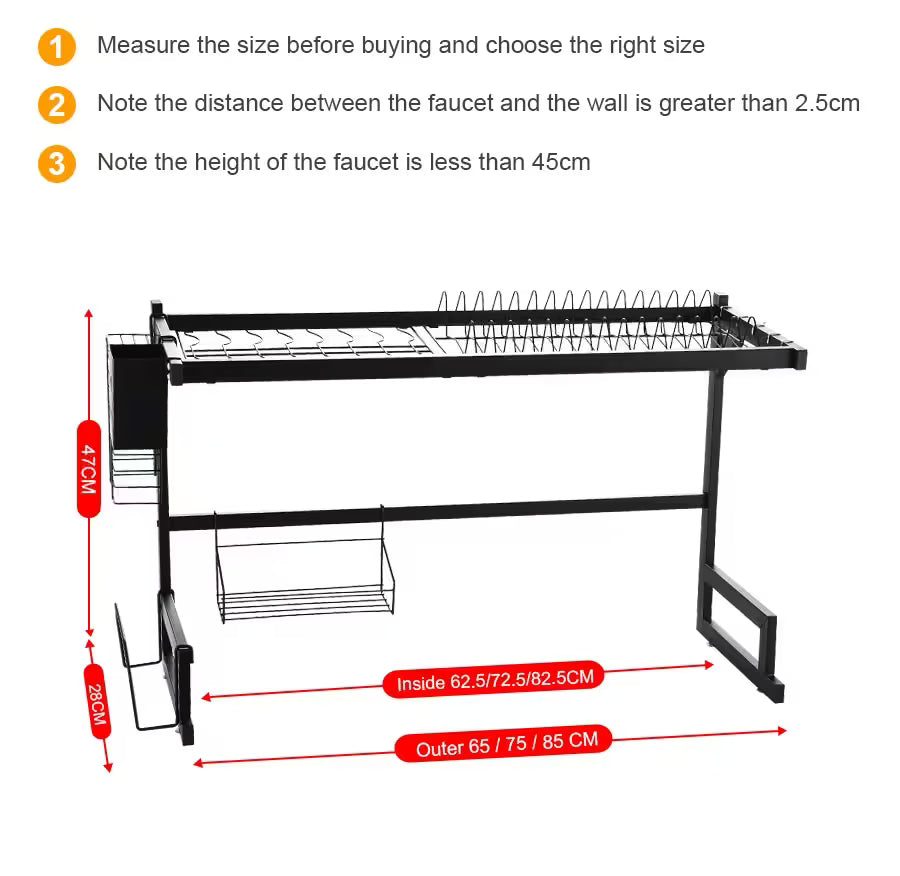 Kitchen Storage Shelf Over The Sink – Multi-Layer Dish Drying & Organizer Rack