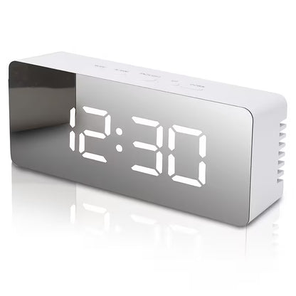 LED Mirror Digital Alarm Clock with Temperature Display