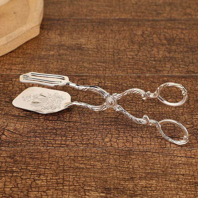 Luxury Cake Tongs Stainless Steel Serving Tong Elegant Dessert Pastry Server