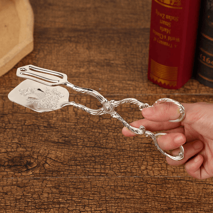 Luxury Cake Tongs Stainless Steel Serving Tong Elegant Dessert Pastry Server