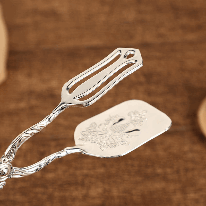 Luxury Cake Tongs Stainless Steel Serving Tong Elegant Dessert Pastry Server