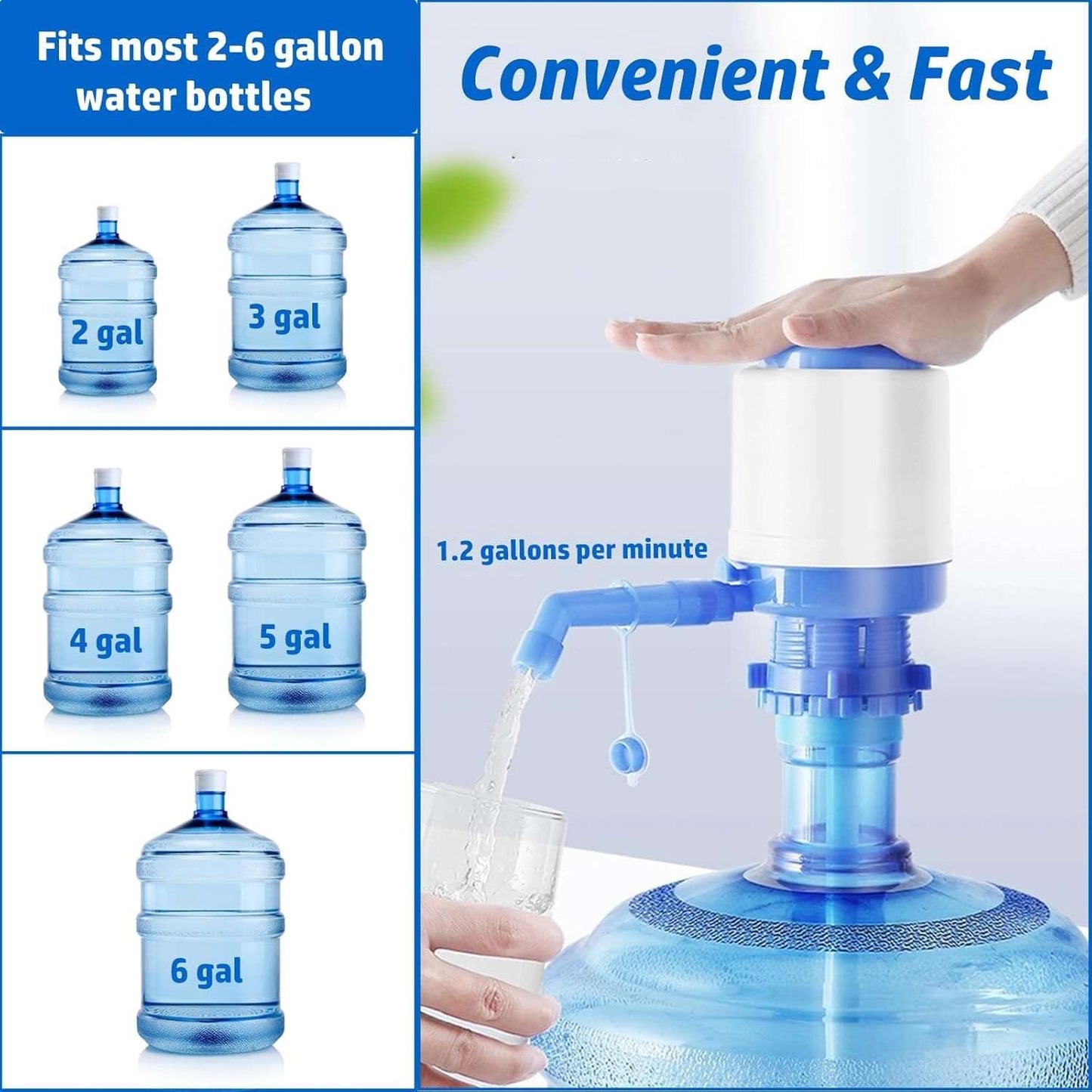 Manual Water Dispenser Pump – BPA-Free Drinking Water Pump for 19L Bottles