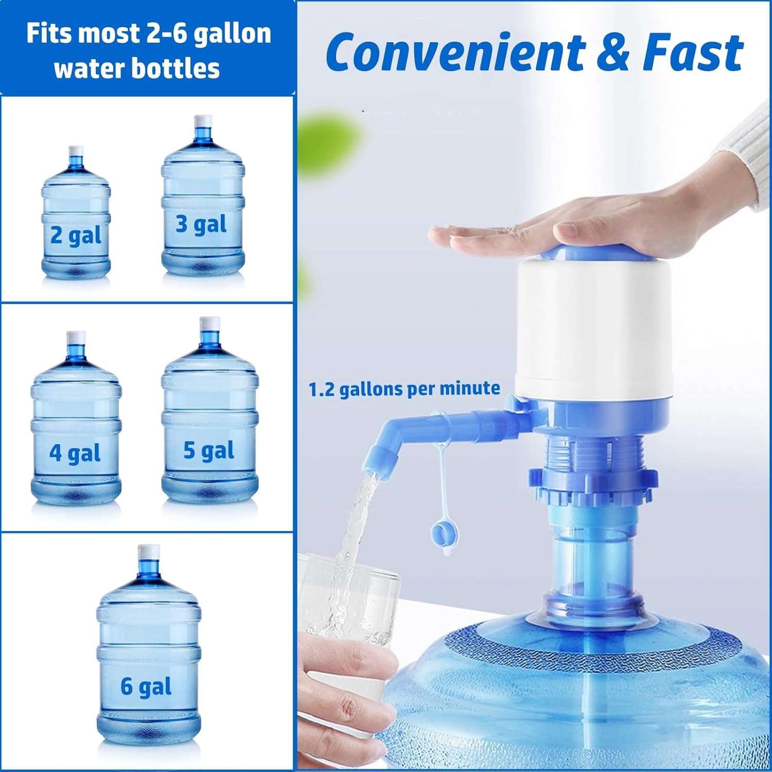Manual Water Dispenser Pump – BPA-Free Drinking Water Pump for 19L Bottles