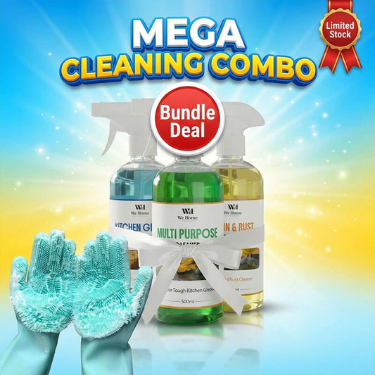 Mega Cleaning Combo – 3 Powerful Cleaners + Silicone Washing Gloves