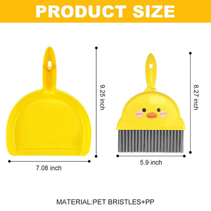 Mini Broom and Dustpan Set Cute Handheld Cleaning Brush Small Dust Cleaner for Table Desk Kitchen