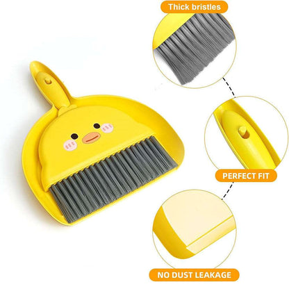 Mini Broom and Dustpan Set Cute Handheld Cleaning Brush Small Dust Cleaner for Table Desk Kitchen