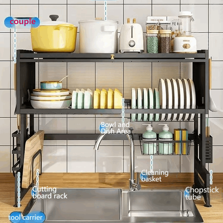 Over Sink Kitchen Dish Drainer Rack – Drying & Storage Cabinet