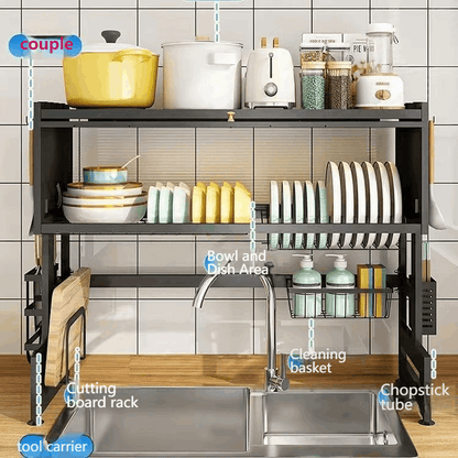 Over Sink Kitchen Dish Drainer Rack – Drying & Storage Cabinet