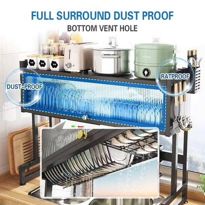 Over Sink Kitchen Dish Drainer Rack – Drying & Storage Cabinet