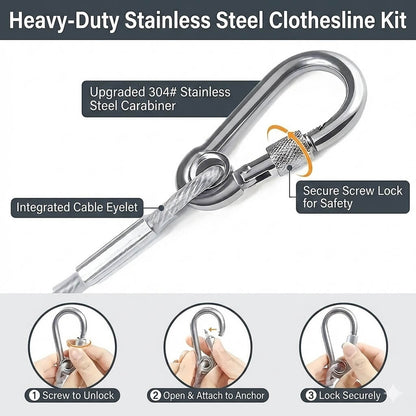 Stainless Steel PVC Coated Clothesline – Heavy-Duty Rust-Resistant Drying Wire