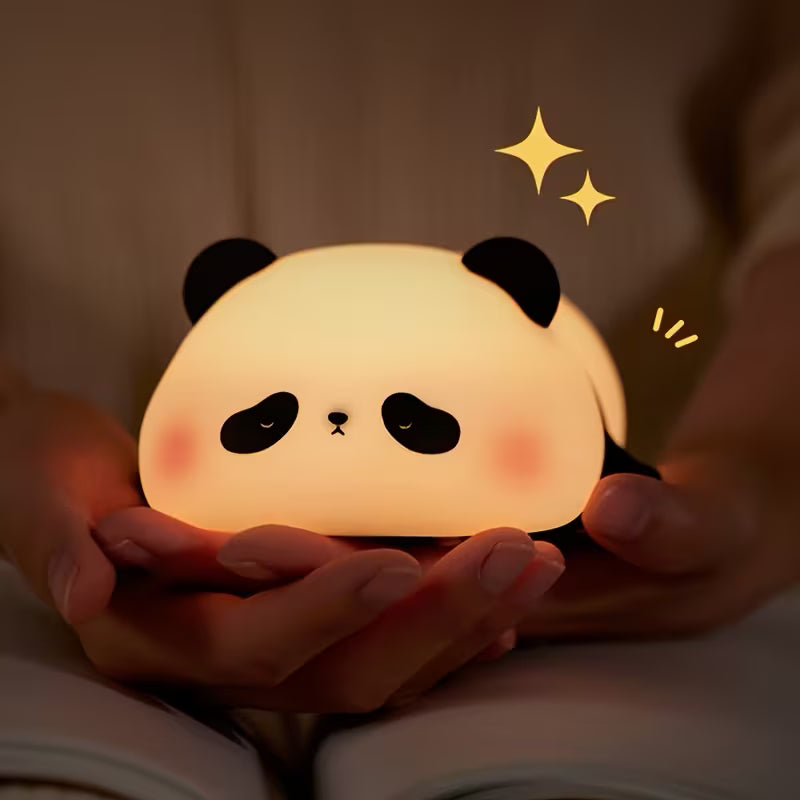 Panda Silicone Lamp Night Light – USB Rechargeable Cute Bedside Sleep Light