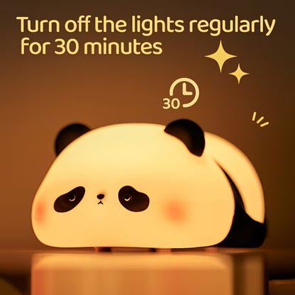 Panda Silicone Lamp Night Light – USB Rechargeable Cute Bedside Sleep Light