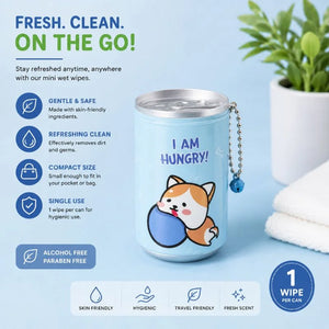 Pocket Can Wet Wipes – Travel Size Fresh & Gentle Cleaning Wipes – close-up detail