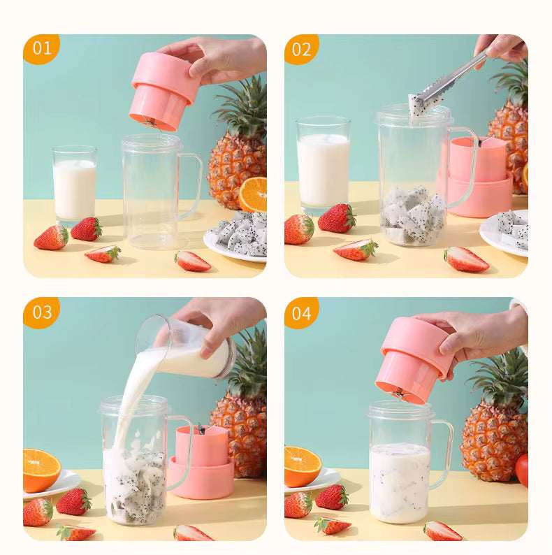 Portable Electric Mini Juicer Cup with Straw