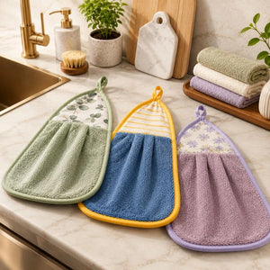 Hanging Microfiber Kitchen Cleaning Towel – Ultra Absorbent Quick-Dry Hand & Dish Towel