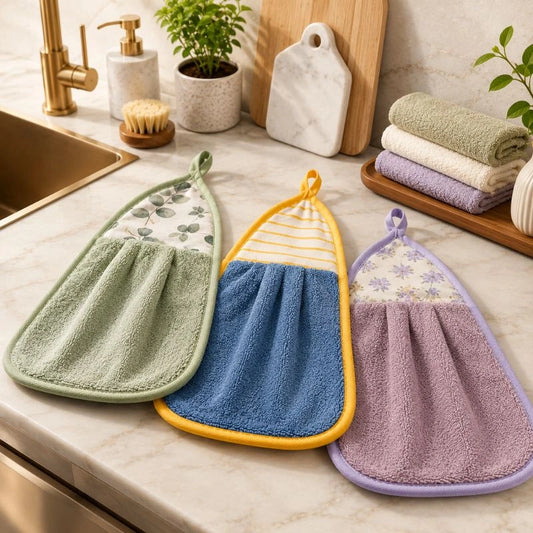 Hanging Microfiber Kitchen Cleaning Towel – Ultra Absorbent Quick-Dry Hand & Dish Towel