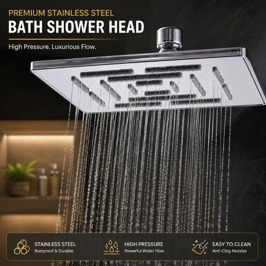 Premium Stainless Steel Bath Shower Head – High Pressure Handheld Shower