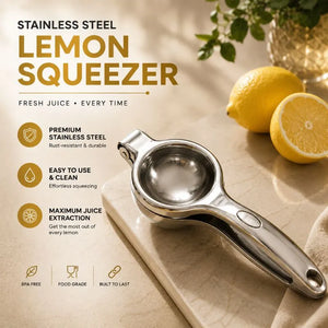 Stainless Steel Lemon Squeezer – Heavy Duty Manual Citrus Juicer