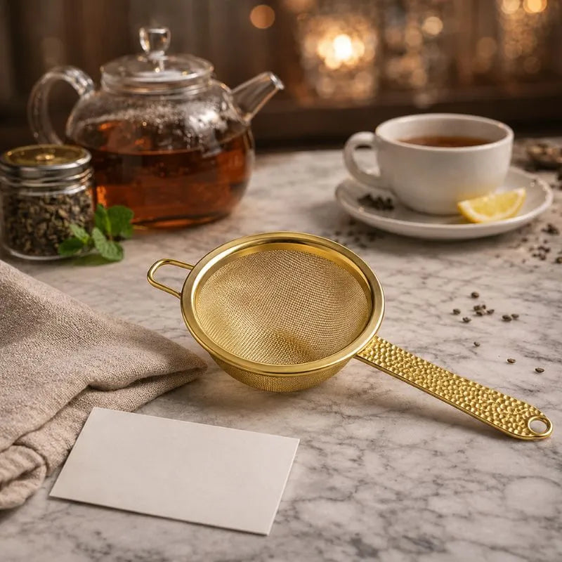 Stainless Steel Tea Strainer – Fine Mesh Tea Filter for Loose Leaf Tea – close-up detail