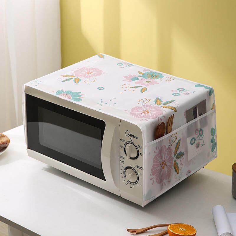 Waterproof Microwave Oven Cover with Storage Pockets – Dustproof Kitchen Appliance Protector – close-up detail