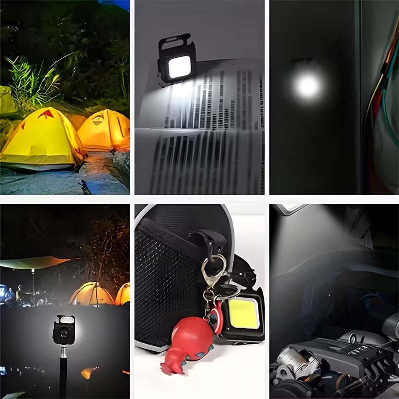 Rechargeable Keychain Light – COB Mini Flashlight with 4 Lighting Modes