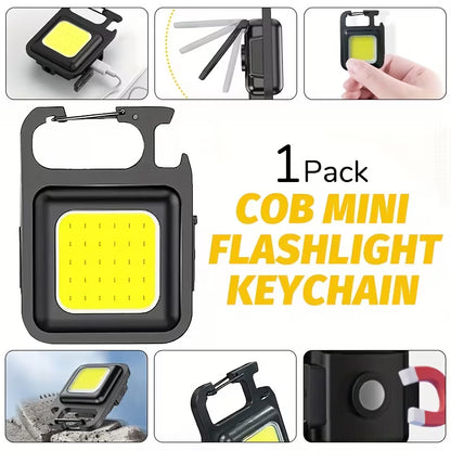 Rechargeable Keychain Light – COB Mini Flashlight with 4 Lighting Modes