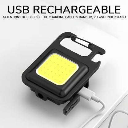 Rechargeable Keychain Light – COB Mini Flashlight with 4 Lighting Modes