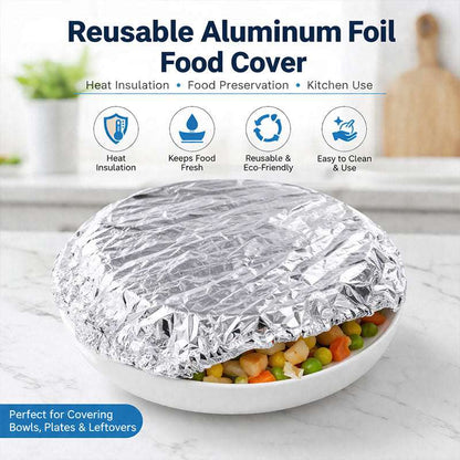 Reusable Aluminum Foil Food Cover Heat Insulation Food Preservation Cover for Kitchen Use