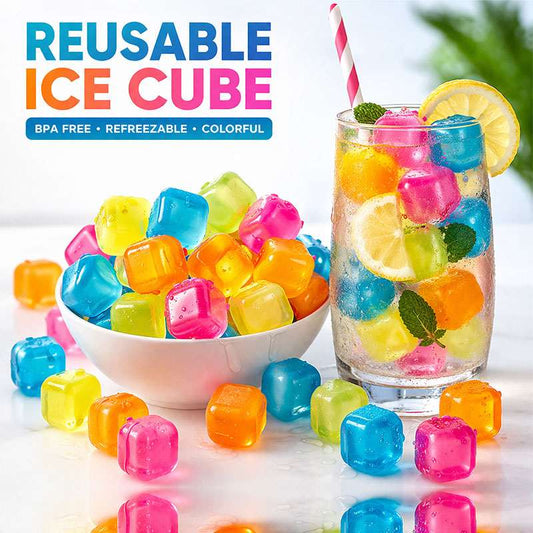 Reusable Ice Cubes BPA Free Colorful Ice Cube Set for Drinks Refreezable Ice Cubes