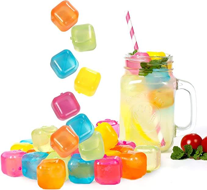 Reusable Ice Cubes BPA Free Colorful Ice Cube Set for Drinks Refreezable Ice Cubes