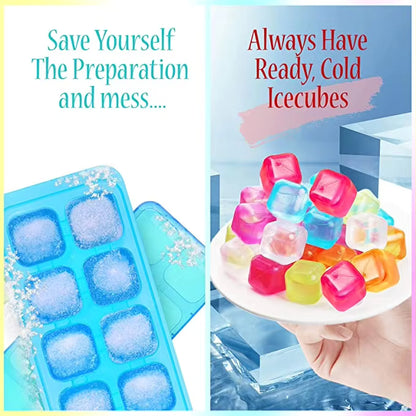 Reusable Ice Cubes BPA Free Colorful Ice Cube Set for Drinks Refreezable Ice Cubes