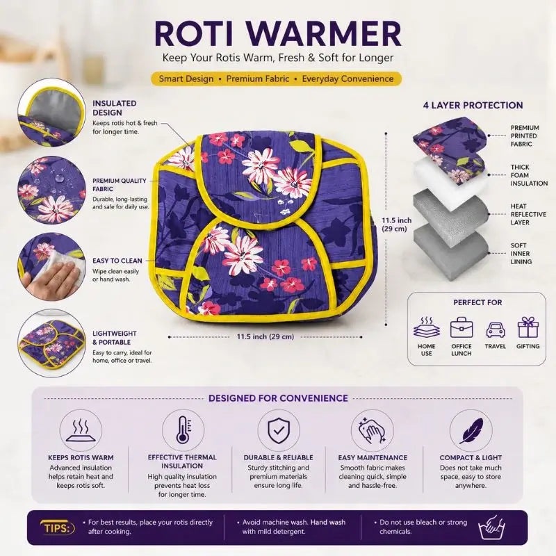 Roti Warmer Chabbi – Insulated Roti Cover for Warm & Fresh Rotis