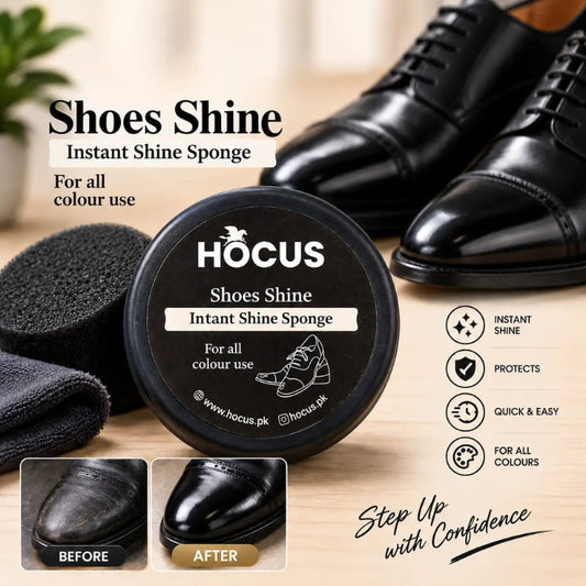 Shoe Shine Sponge for Instant Leather Shoe Polish & Shine | Quick & Easy Self Shining Shoe Cleaner Sponge for Black, Brown & All Colour Leather Shoes