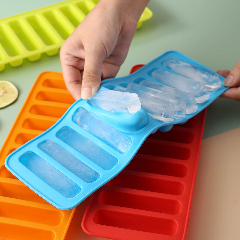Silicone Ice Cube Tray 10 Grid BPA Free Ice Stick Mold for Bottle Ice Popsicle Tray