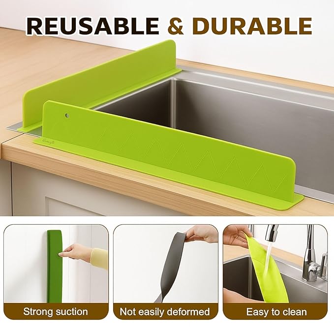 Silicone Sink Splash Guard – Anti-Splash Water Barrier for Kitchen Sink
