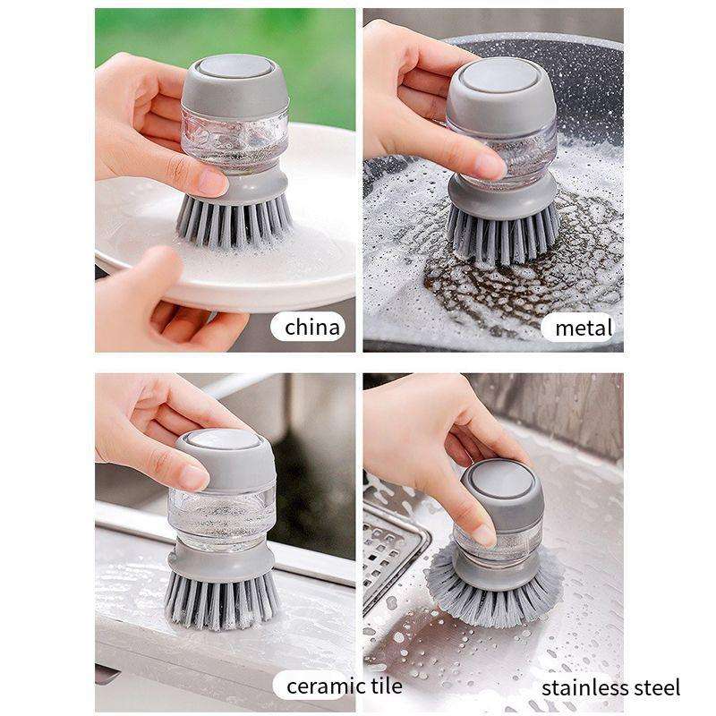 Soap Dispensing Dish Cleaning Brush with Stand