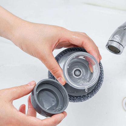 Soap Dispensing Palm Brush Kitchen Cleaning Brush for Dish Pot Pan Sink with Liquid Dispenser