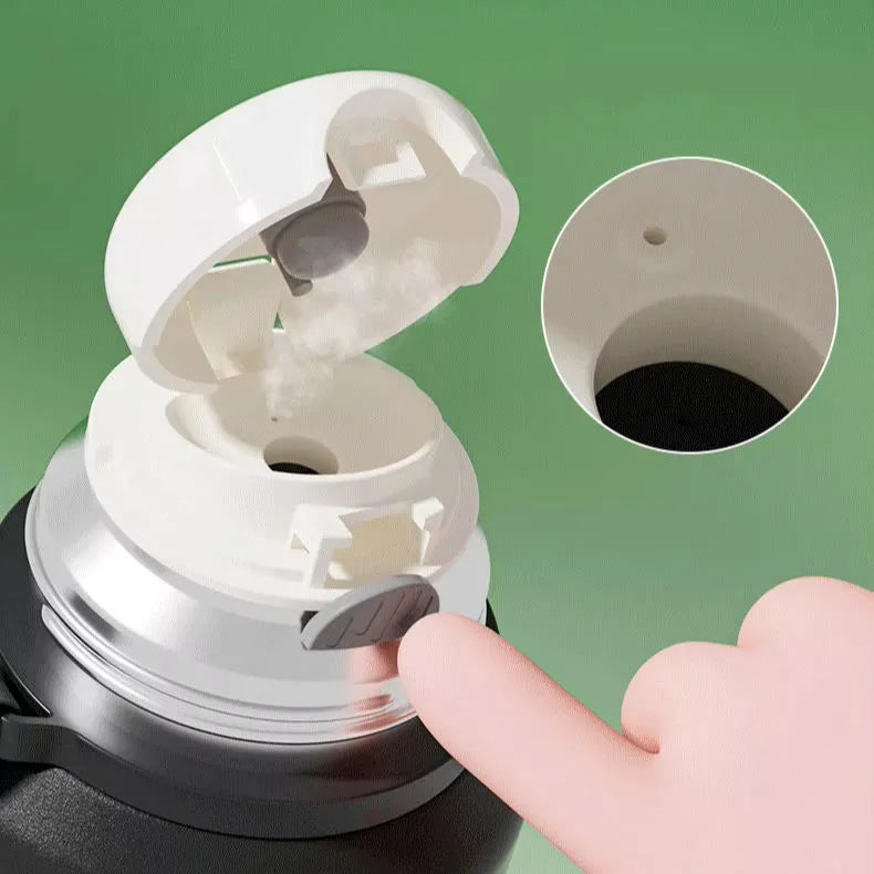 Sports Stainless Steel Thermos Flask – Vacuum Insulated Water Bottle with Compass