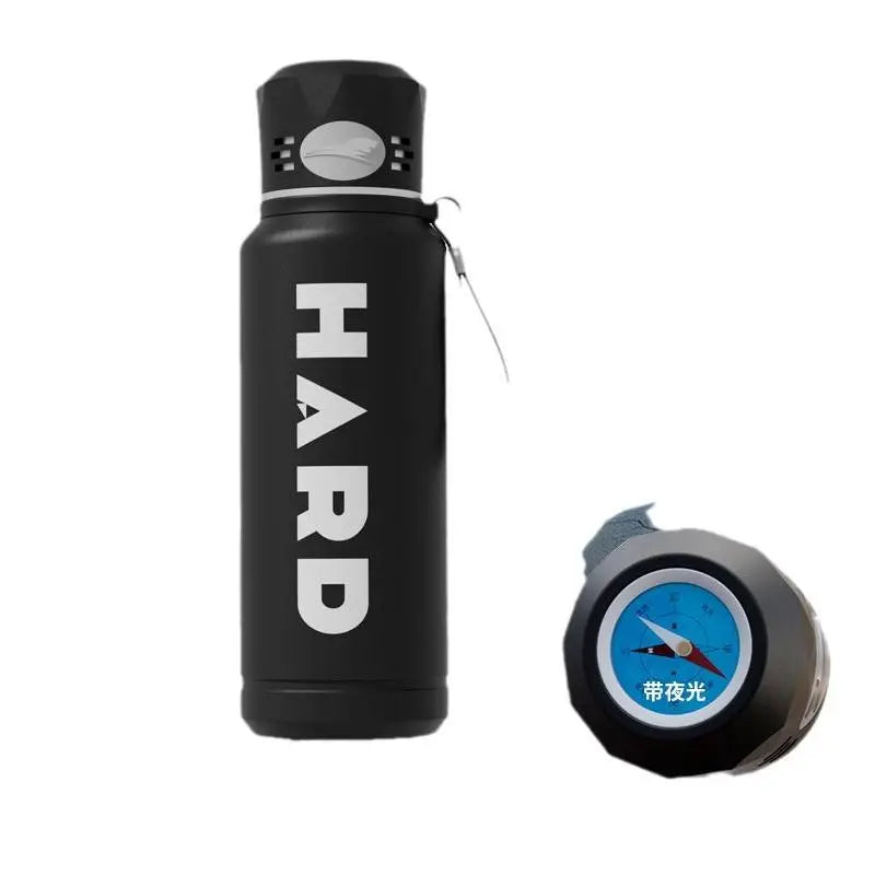 Sports Stainless Steel Thermos Flask – Vacuum Insulated Water Bottle with Compass