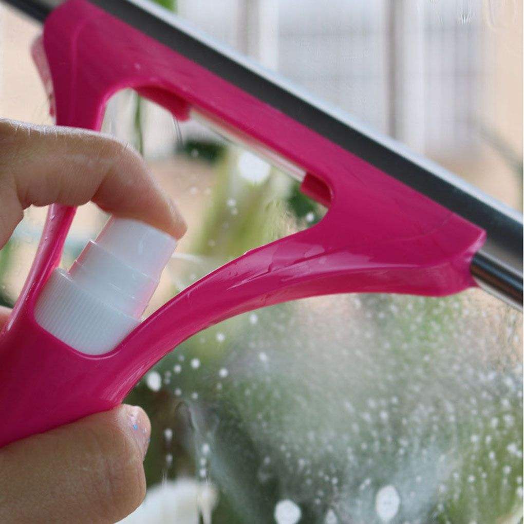 Spray Window Cleaning Squeegee Glass Wiper with Built In Spray Bottle for Bathroom Kitchen Car