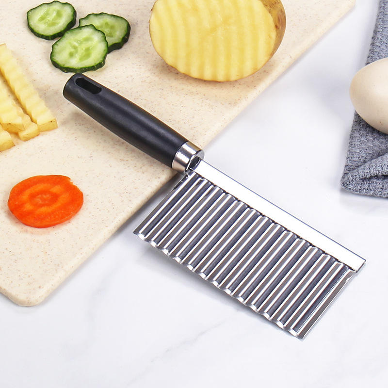 Stainless Steel Crinkle Cutter Potato Knife Wave Slicer French Fry Cutter