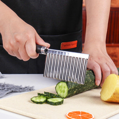 Stainless Steel Crinkle Cutter Potato Knife Wave Slicer French Fry Cutter
