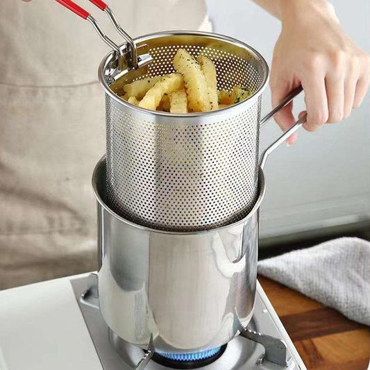 Stainless Steel Deep Fryer Pot with Frying Basket