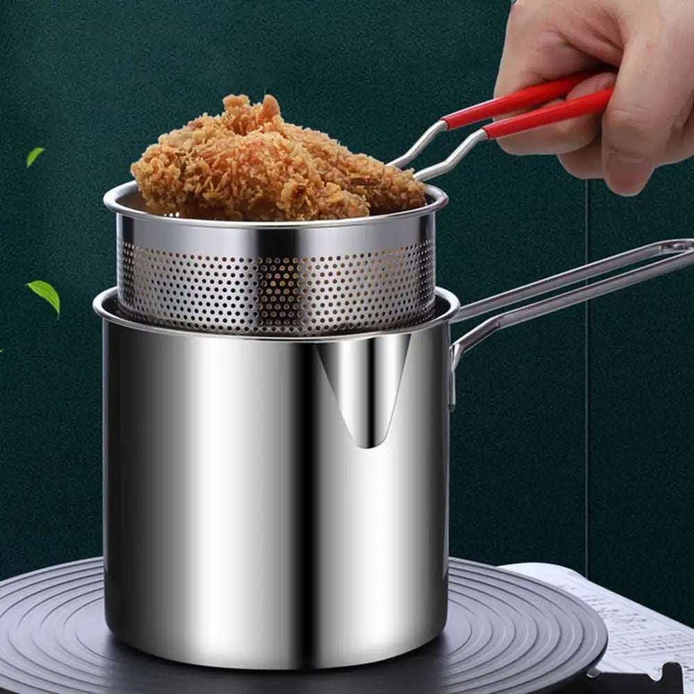 Stainless Steel Deep Fryer Pot with Frying Basket
