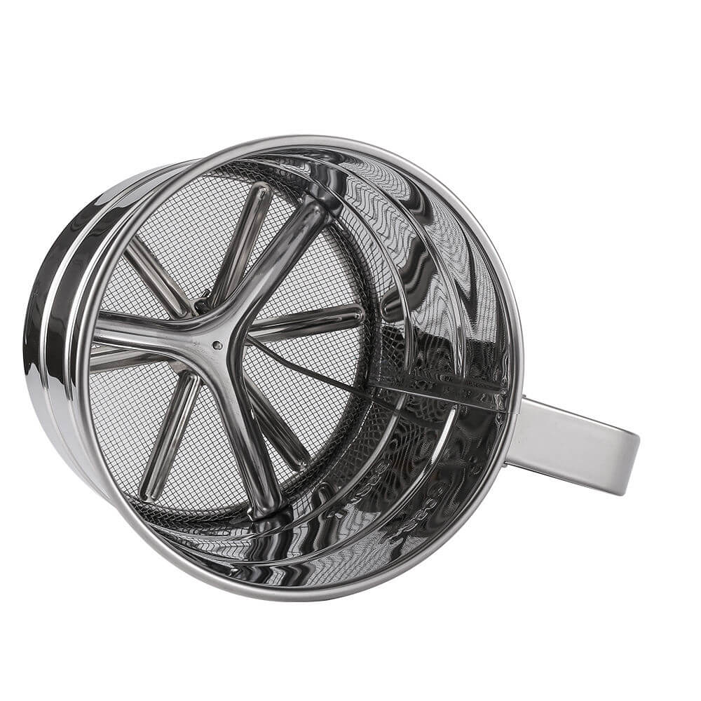 Stainless Steel Flour Sifter – Hand Press Baking Sieve