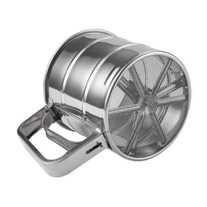 Stainless Steel Flour Sifter – Hand Press Baking Sieve